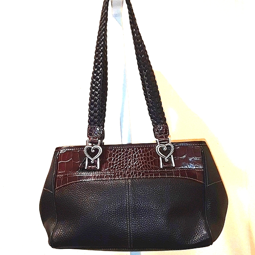 BRIGHTON TWO TONE BLACK & BROWN HANDBAG